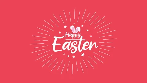 Happy Easter Title Card Red color Stock Footage 148176406