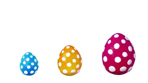 Happy Easter title in Clay. Eggs. Alpha matte. 4K Video stock 72792783