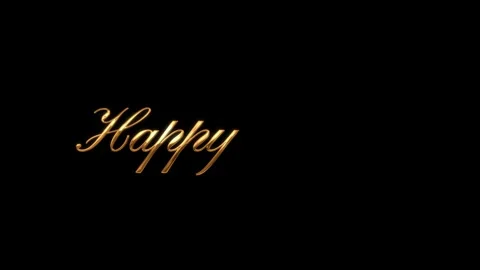 Happy Easter - Title Text Animation With Ink Gold Color and Black Background Stock Footage 242586897