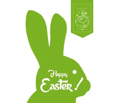 Happy easter typographical and eggs label background Stock Illustration
