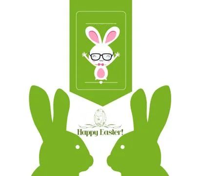 Happy easter typographical and eggs label background Stock Illustration