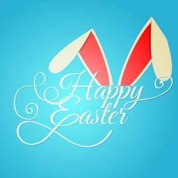 Happy Easter Typographical Background Stock Illustration