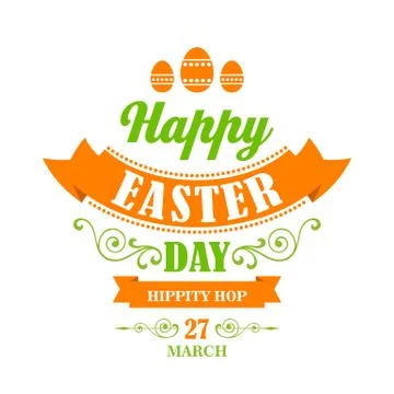 Happy Easter Typographical Background Illustrazione stock