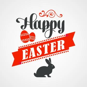 Happy Easter Typographical Background Stock Illustration