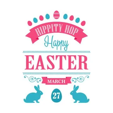 Happy Easter Typographical Background Stock Illustration