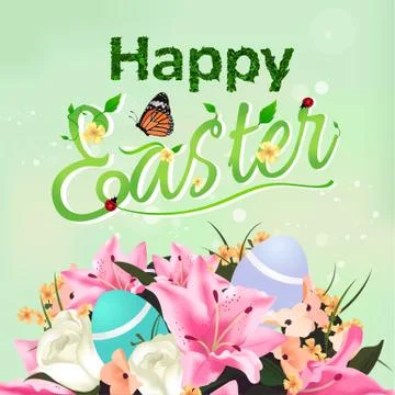 Happy Easter typographical card &amp; background Ilustración de archivo