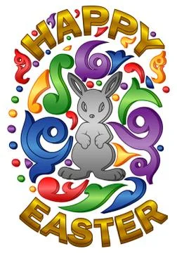 Happy Easter Typographical 스톡 일러스트