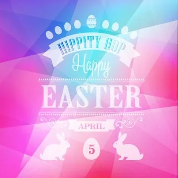 Happy Easter Typographical Poster Stock Illustration