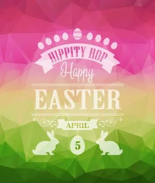 Happy Easter Typographical Poster Illustrazione stock