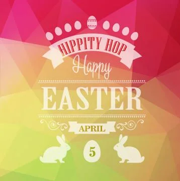 Happy Easter Typographical Poster Stock Illustration