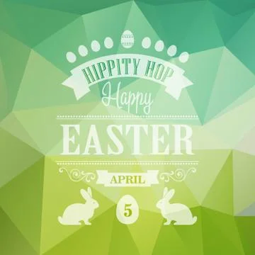 Happy Easter Typographical Poster Stock Illustration
