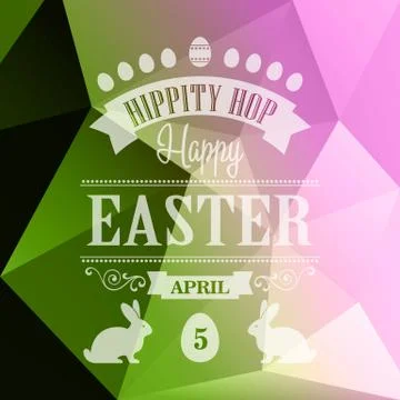 Happy Easter Typographical Poster Stock Illustration