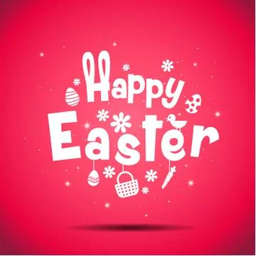 Happy easter, typography, bunny, egg Stock Illustration