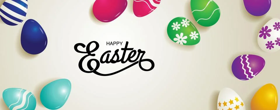 Happy easter, typography, vector illustration. Stock Illustration
