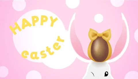 Happy Easter vector background with Easter bunny ears Stock Illustration