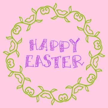 Happy Easter Vector Background Simply Hand Drawn Style Happy Easter Vector... Foto stock