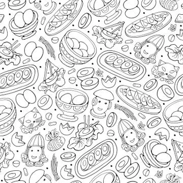 Happy Easter vector cartoon seamless pattern Stock Illustration