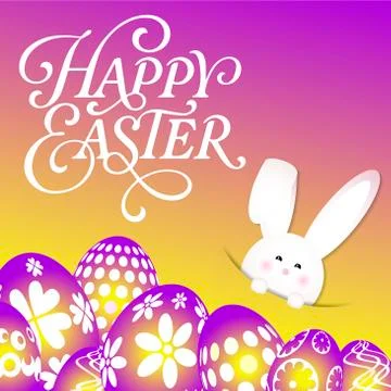 Happy Easter. Vector. Easter hare Stock Illustration