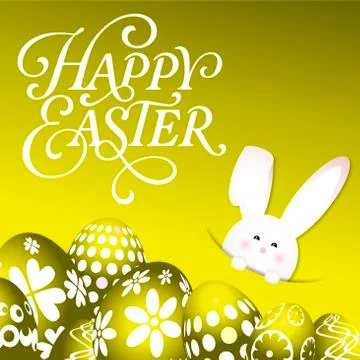 Happy Easter. Vector. Easter hare Stock Illustration