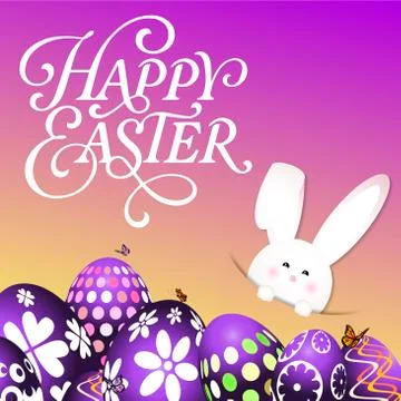 Happy Easter. Vector. Easter hare Stock Illustration