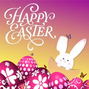 Happy Easter. Vector. Easter hare Stock Illustration