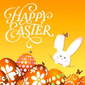 Happy Easter. Vector. Easter hare Stock Illustration