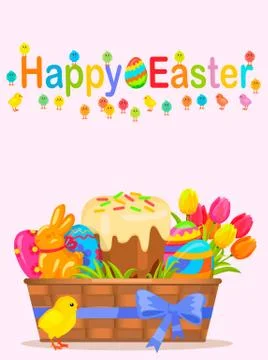 Happy Easter Vector Flyer or Concept Stock Illustration