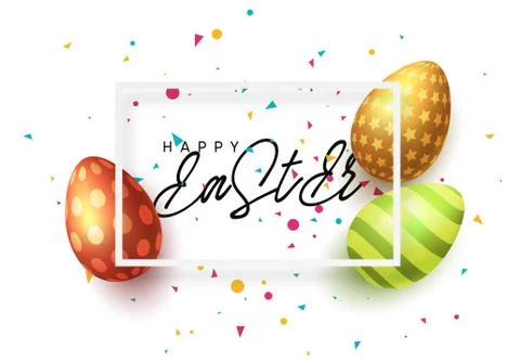 Happy Easter vector greeting card. イラスト素材