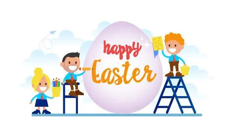 Happy Easter vector illustration concept. Stock Illustration