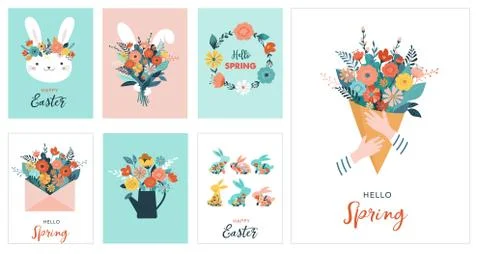 Happy Easter vector illustration, greeting card, poster Stock Illustration