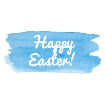 Happy Easter vector illustration hand drawn circle icon, written text on wate Stock Illustration