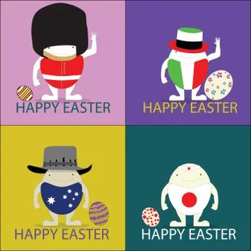 Happy, easter, vector, illustrator, illustration, eggs, happy easter Stock Illustration