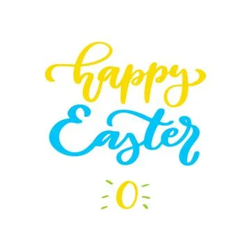 Happy Easter vector lettering. Hand drawn easter greeting card. Stock Illustration