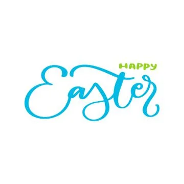 Happy Easter vector lettering. Hand drawn easter greeting card. Stock Illustration