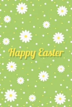 Happy Easter vector poster, spring background, green background with white 스톡 일러스트