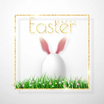 Happy Easter. Vector realistic Easter eggs, isolated on a gray background. Stock Illustration