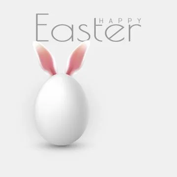 Happy Easter. Vector realistic Easter egg, isolated on a gray background. Illustrazione stock