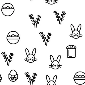 Happy Easter Vector Seamless Pattern Stock Illustration