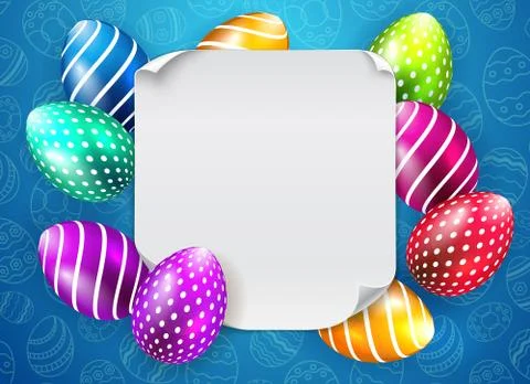 Happy Easter Vector Typography background with place for your text message with Stock Illustration