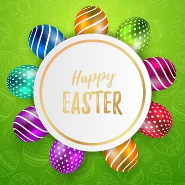 Happy Easter Vector Typography background with place for your text message with Stock Illustration