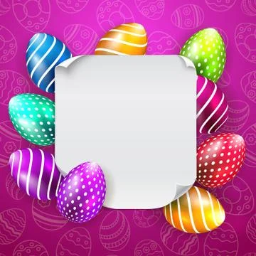 Happy Easter Vector Typography background with place for your text message with Stock Illustration