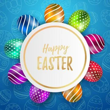 Happy Easter Vector Typography background with place for your text message with Illustrazione stock