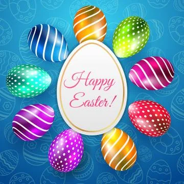 Happy Easter Vector Typography background with place for your text message with Stock Illustration