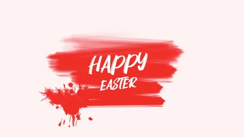 Happy Easter vibrant red paint splatter design for cards and posters 動画素材 263696009