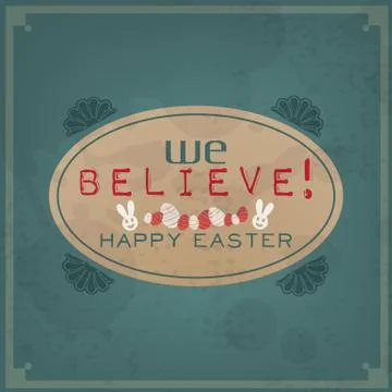 Happy easter vintage Stock Illustration