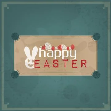 Happy easter vintage Stock Illustration