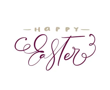 Happy Easter vintage vector calligraphy text. Hand drawn lettering poster for イラスト素材