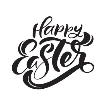 Happy Easter vintage vector calligraphy text. Hand drawn lettering poster for イラスト素材