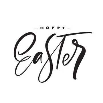 Happy Easter vintage vector calligraphy text. Christian hand drawn lettering Stock Illustration