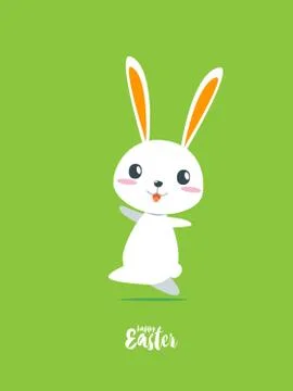 Happy Easter - The walking rabbit Stock Illustration